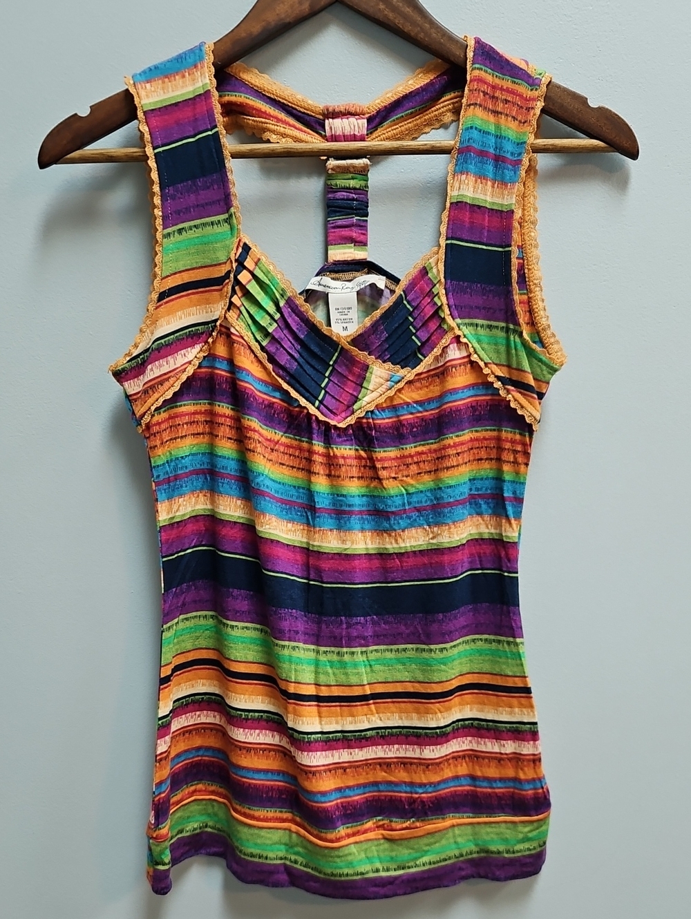 American Rag Colorful Striped Racerback Tank Top Medium - Picture 10 of 10